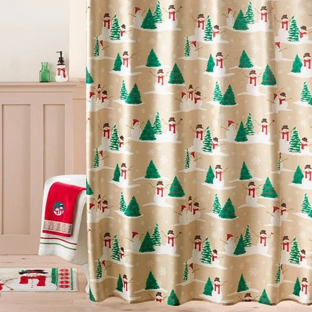St. Nicholas Square - Holiday Cheer Shower Curtain - Snow Friends